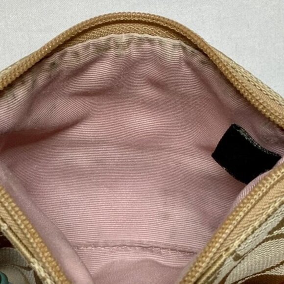 Coach Small Wristlet Multicolor Colorblock Wallet Signature Khaki Canvas GUC - Picture 9 of 11